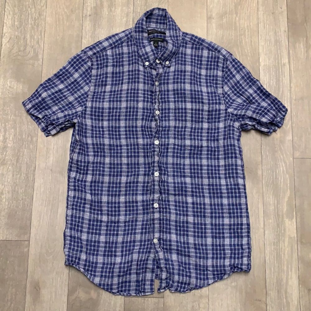 Mens Banana Republic Camden Standard Fit‎ 100% Linen Button Up